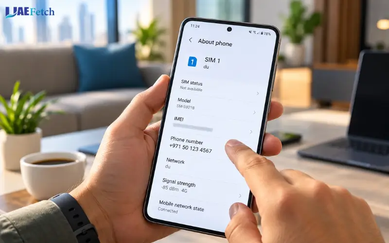 Find Your du Number in Android Settings